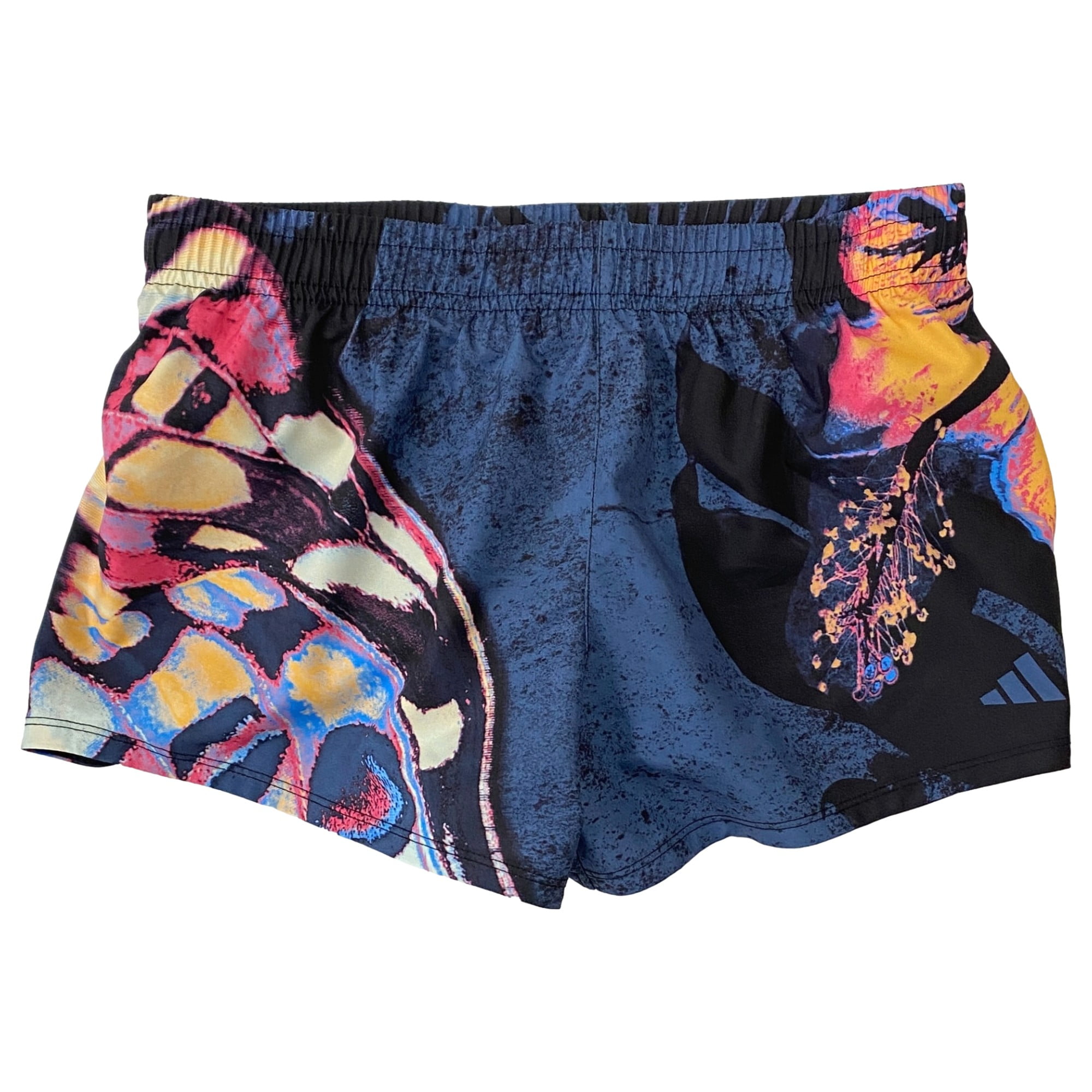 Athletic Shorts - Blue Floral With Pink Sides