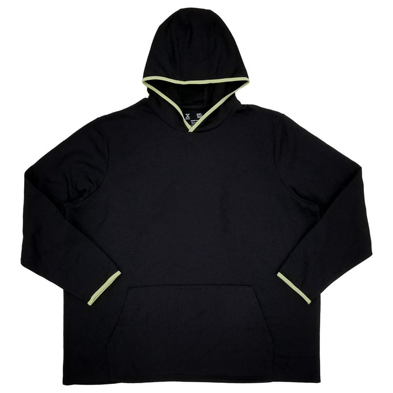Xersion Mens Big & Tall Black Quick-Dri Fleece Hoodie Activewear Sweatshirt  4XL 