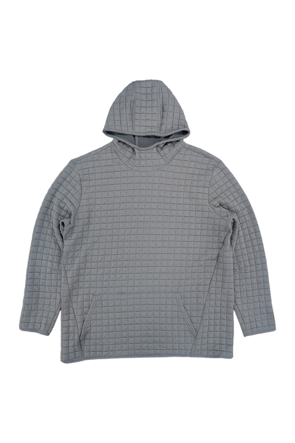 Tall Mens Gray Quilted Long Sleeve Training Hoodie Sweatshirt 2XLT