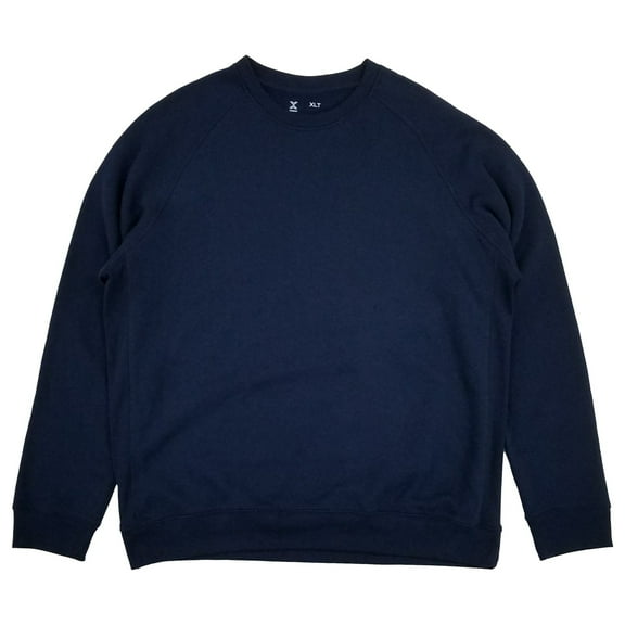 Xersion Mens Big & Tall Navy Blue Long Sleeve Quick-Dri Fleece Sweatshirt XLT