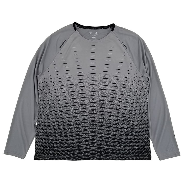Xersion Mens Gray Black Long Sleeve Training Tee Activewear T-Shirt  XX-Large 