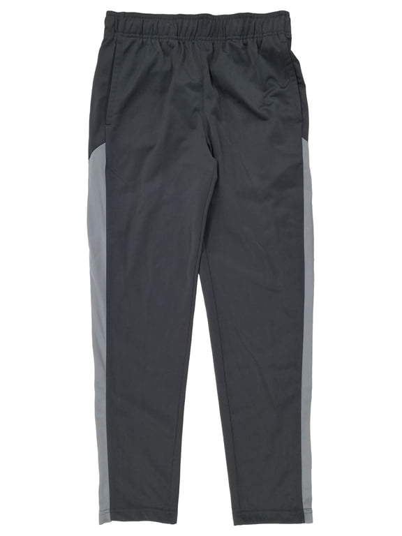 Mens Gray & Light Gray Quick-Dri Brushed Interior Tricot Track Pants S