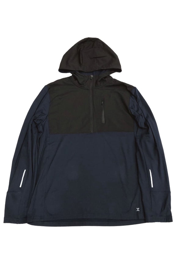 Mens Lightweight Blue Reflective Warmth Hoodie Sweatshirt Jacket Large