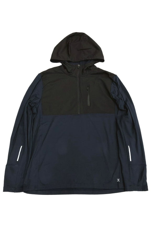 Mens Lightweight Blue Reflective Warmth Hoodie Sweatshirt Jacket XXL