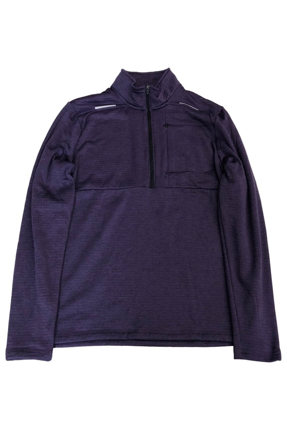 Mens Lightweight Purple 1/4 Zip Mock Neck Sweatshirt Jacket Shirt Medium