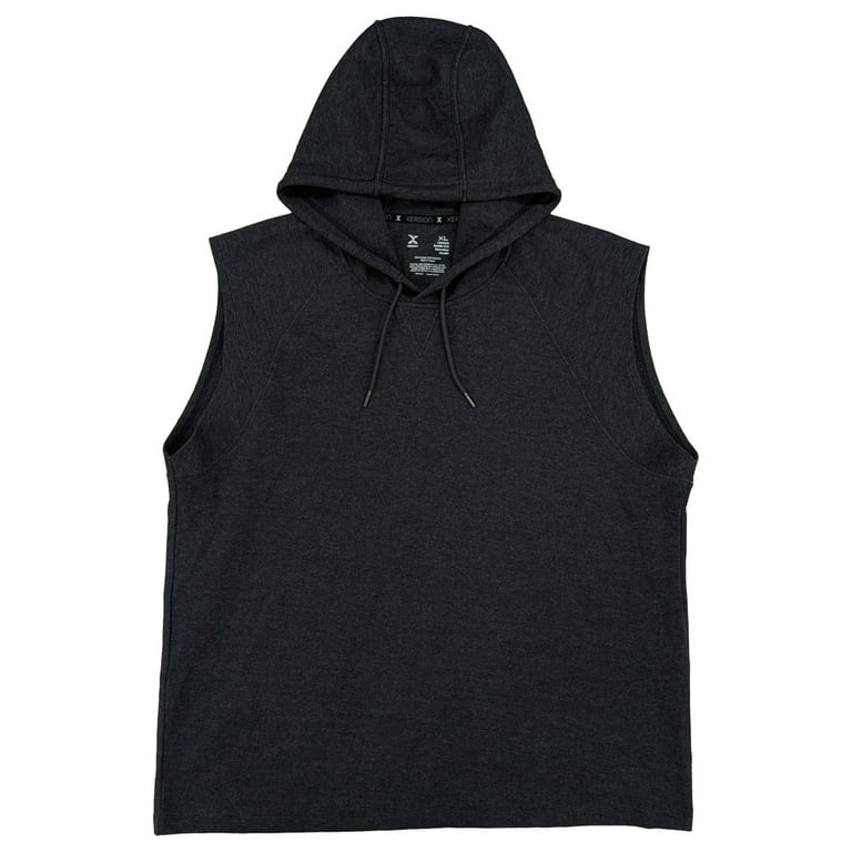 Xersion Mens Black Double Knit Sleeveless Hoodie Sweatshirt X