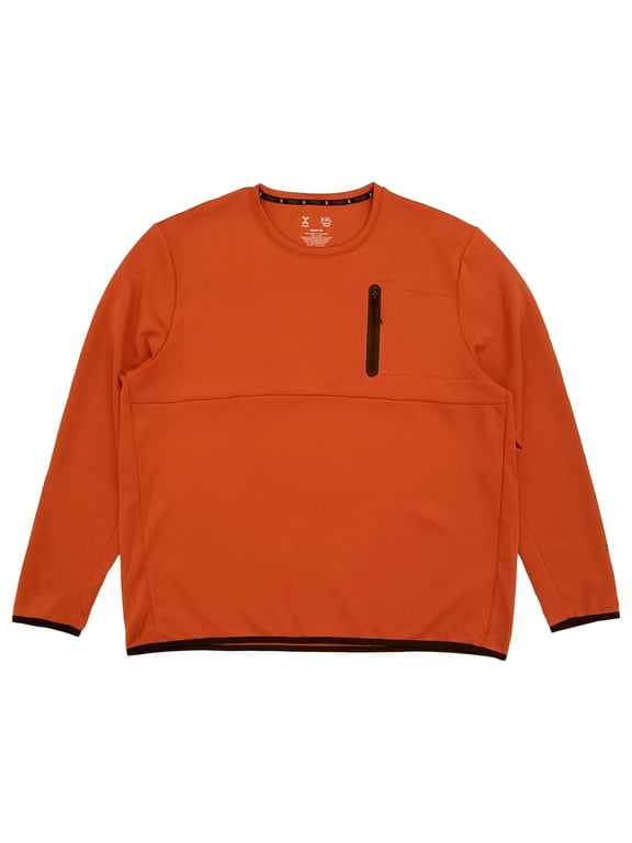 Mens Orange Long Sleeve Quick-Dri Training Crew Sweatshirt XX-Large