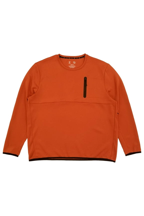 Mens Orange Long Sleeve Quick-Dri Training Crew Sweatshirt XX-Large