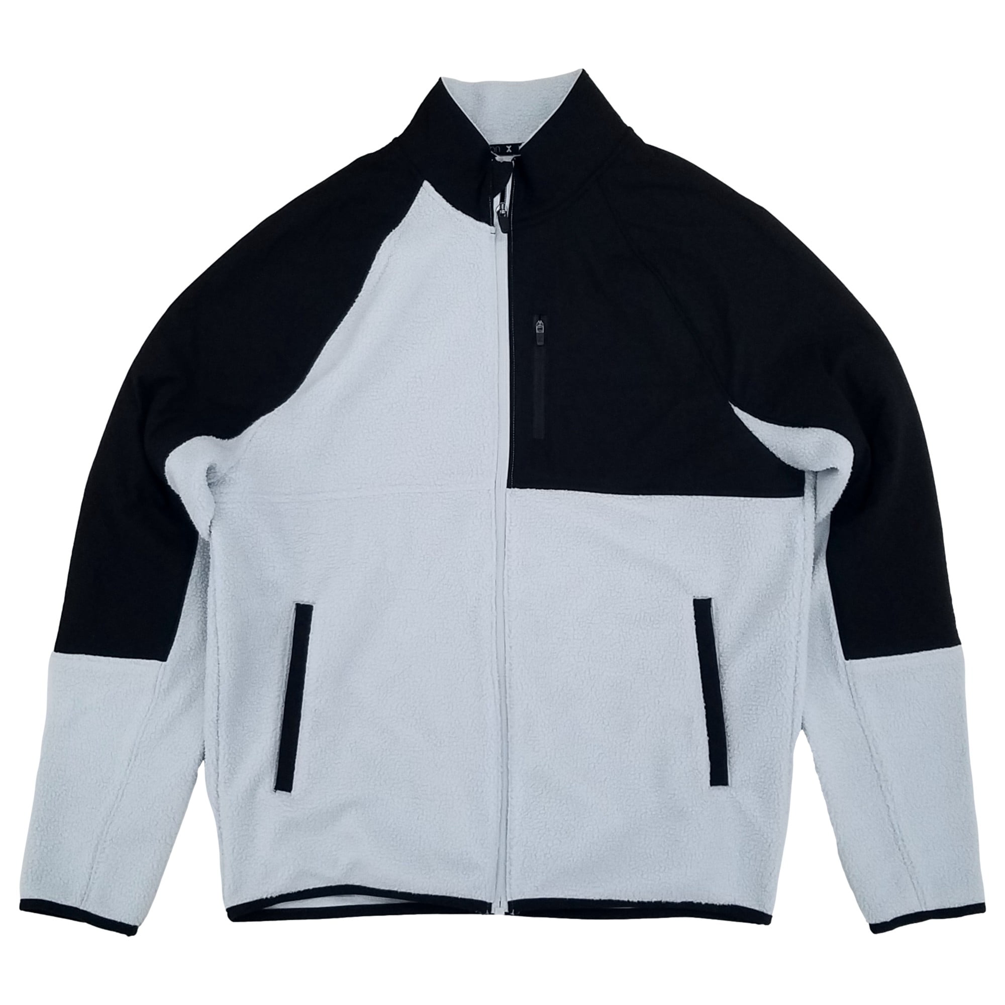 Xersion Men Xersion Mens Pale Blue Gray & Black Midweight Fleece Jacket Medium ...
