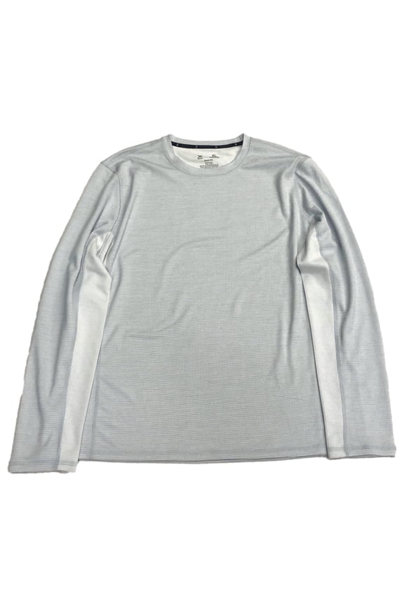 Mens Pale Blue Gray Quick Dry Waffle Crew Athletic Tee Shirt X-Large