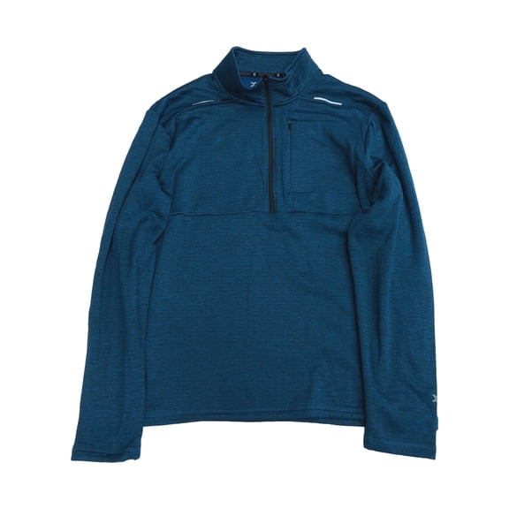 Xersion Mens Teal Blue 1/4 Zip Mock Neck Sweatshirt Jacket Shirt