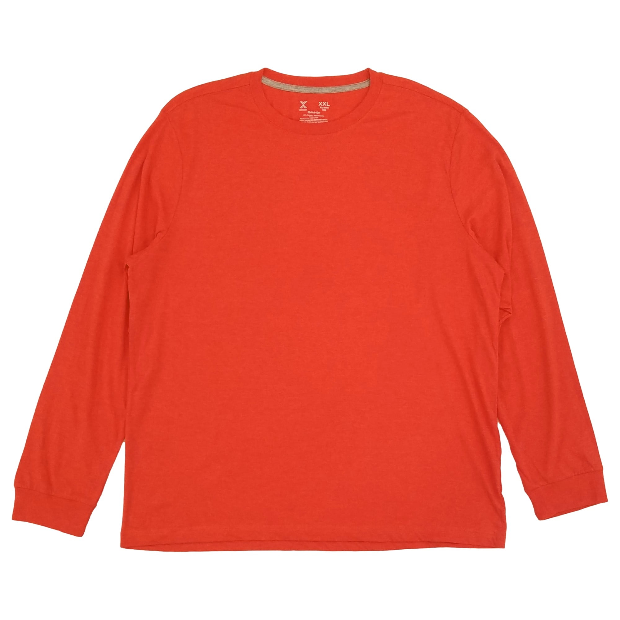 Xersion Mens Vibrant Coral Long Sleeve Crew X-Treme Tee T-Shirt
