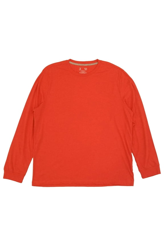 Mens Vibrant Coral Long Sleeve Crew X-Treme Tee T-Shirt XXL