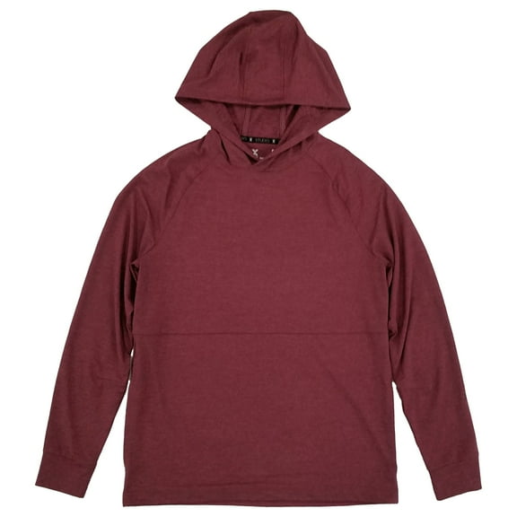 Xersion Studio Mens Burgundy Heather Long Sleeve Hoodie Activewear Shirt Small