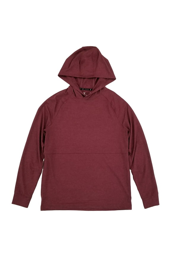 Studio Mens Burgundy Heather Long Sleeve Hoodie Activewear Shirt Small