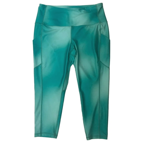 Xersion Womens Aqua Green Athletic Capri Leggings High Rise Stretch Pants 2X