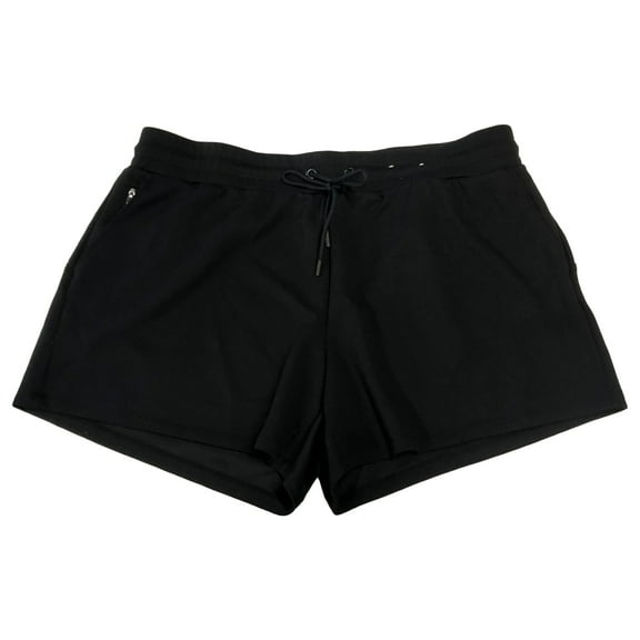 Xersion Womens Black Elastic Waist Athletic Scuba Shorts 5" Mid-Rise 1X