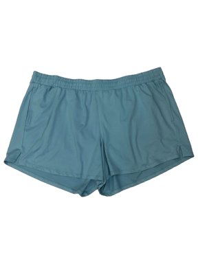Womens Blue Athletic Shorts 5" Mid-Rise 2X