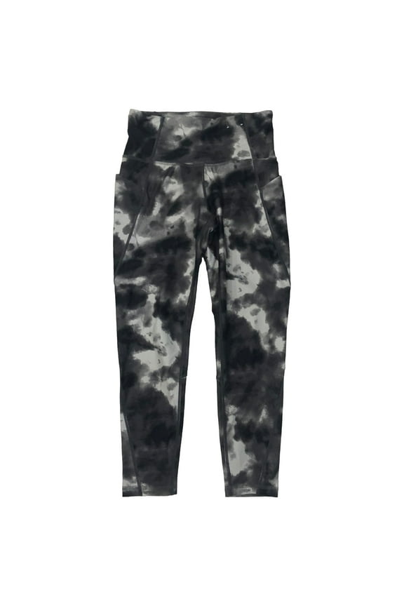 Womens Gray Camo Athletic Ankle Leggings High Rise Stretch Pants Medium