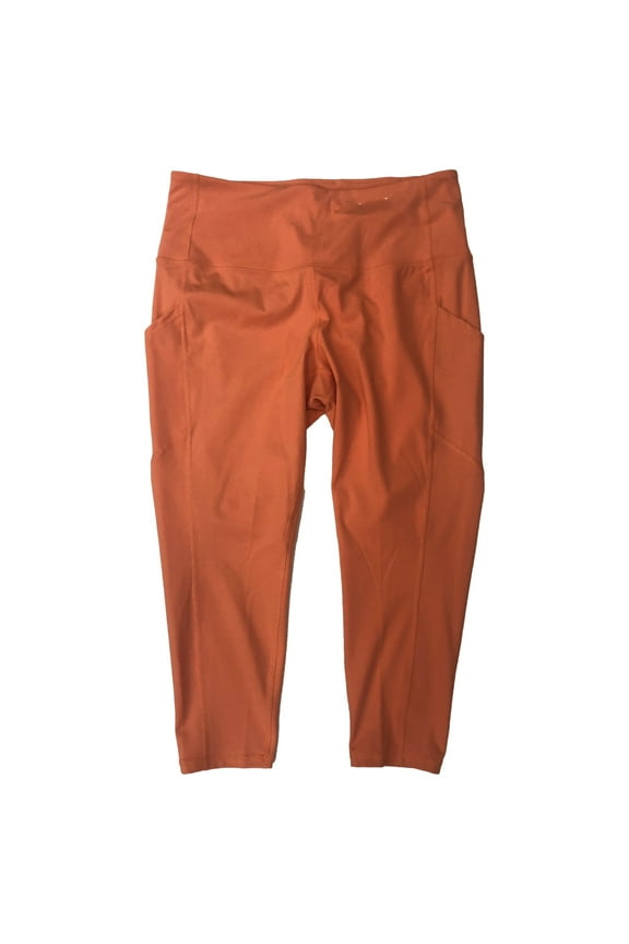 Womens Peach Athletic Fit Capri Leggings High Rise Stretch Pants 3X