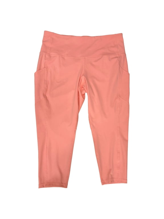 Womens Coral Athletic Fit Capri Leggings High Rise Stretch Pants 1X