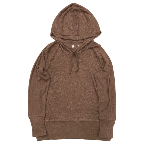 Xersion Womens Plum Brown Hooded Lightweight Sweatshirt Hoodie Large