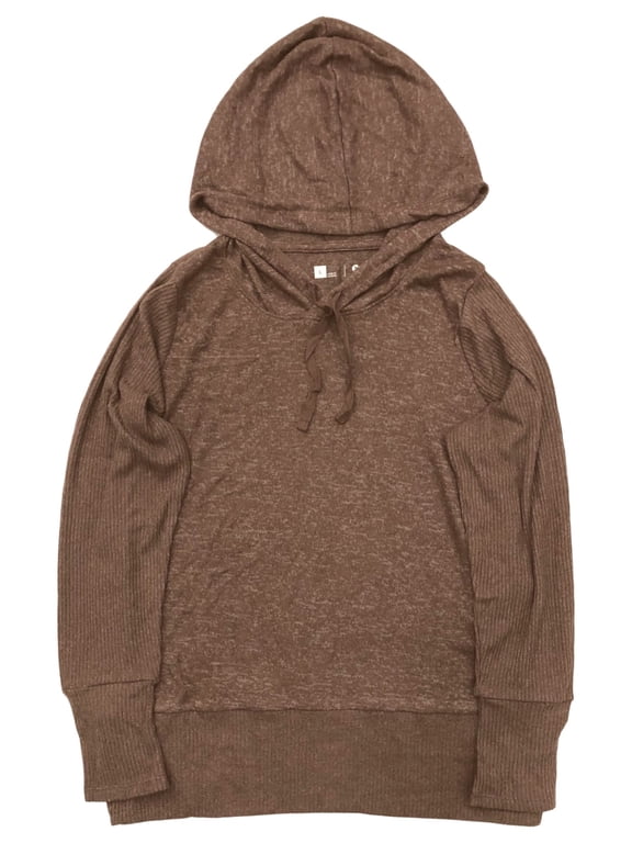 Womens Plum Brown Hooded Lightweight Sweatshirt Hoodie Large