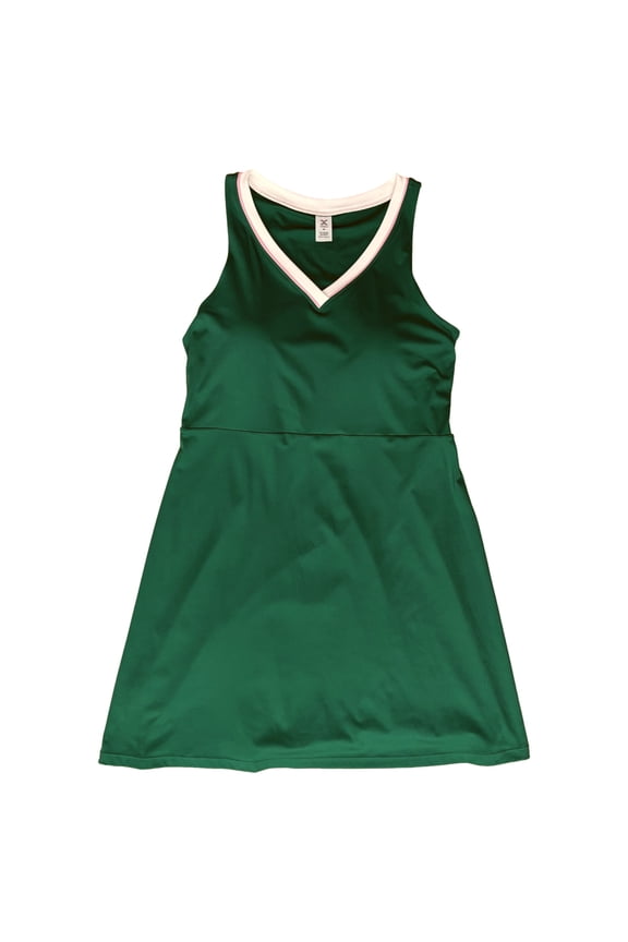 Womens Sleeveless Green Athletic Tank Tennis Dress X-Large