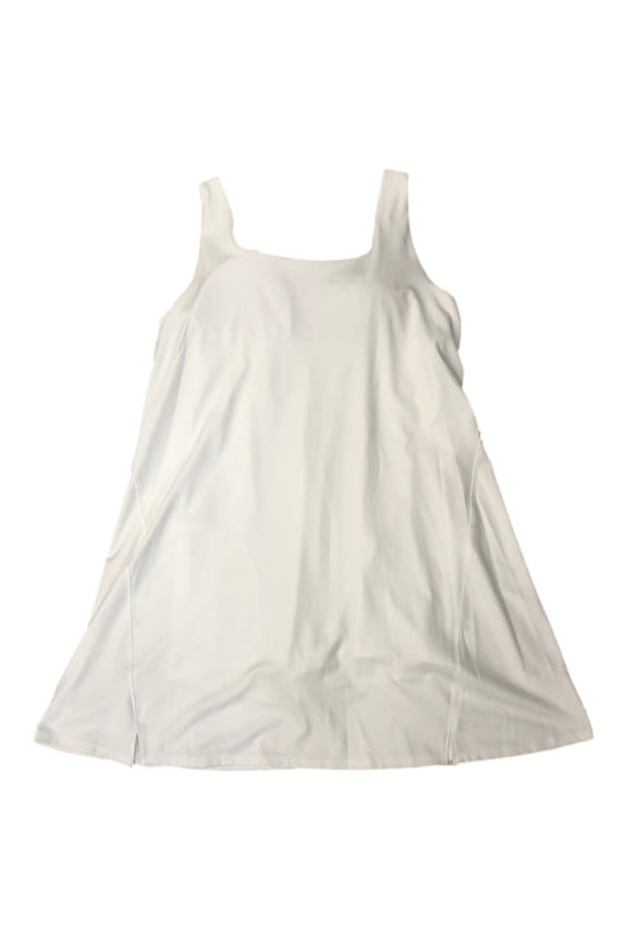 Womens White Athletic Tank Dress with Built in Shorts XX-Large