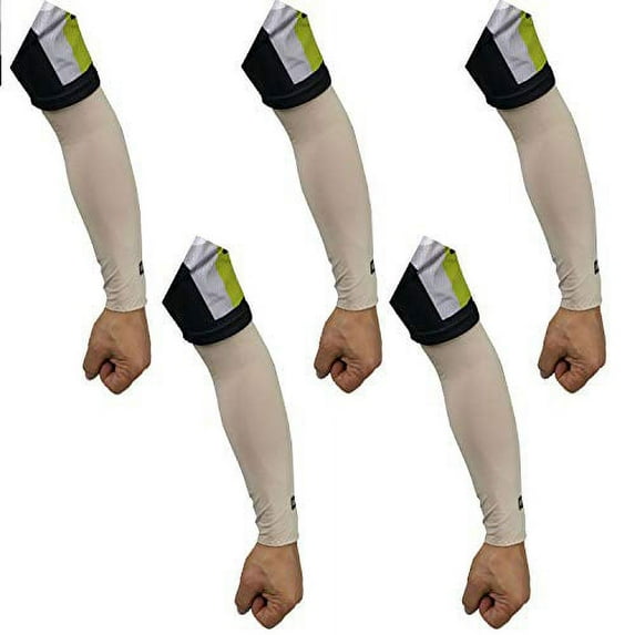 Xeru 5 pairs Cooling Arm Sleeves Cover UV Sun Protection Outdoor Sports Unisex Men Women (5 Assorted) (Nude)
