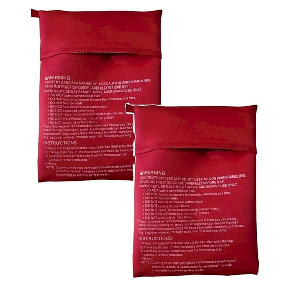 Xetio Baking Potatoes, Potatoes in A Bag, Microwave Potato Baking Bag, Reusable Baked Potato Pouch Bag, Eco-Friendly Baked Potato Cooker, Potato Cooker Pouch (2Pcs 9.8"x7.1")