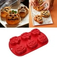 thumbnail image 1 of Xetio Silicone Molds, 6-Cavity Baking Molds, Pumpkin Mold, Pumpkin Shaped Cake Mold, Jack-O-Lantern Non-Stick Silicone Mold, Chocolate Jelly Fondant Cake Baking Mold, 1 of 4