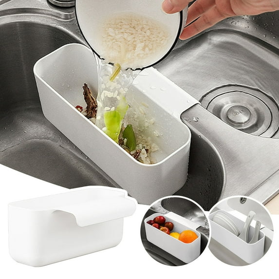 Xetio Sink Strainer Basket, Sink Food Catcher, Hanging Sink Drain Basket, Kitchen Hanging Empty Drain Basket, Sink Dishwashing Leftovers Filter Rack, Multifunction, 2"x8"x8.5"