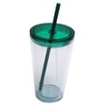 thumbnail image 1 of Xetio Tumblers with Lids and Straws, Clear Plastic Cups, 16oz Insulated Iced Coffee Cups, Double Wall Reusable Plastic Cups, Classic Acrylic Tumbler with Lid, Iced Cup, 1 of 7