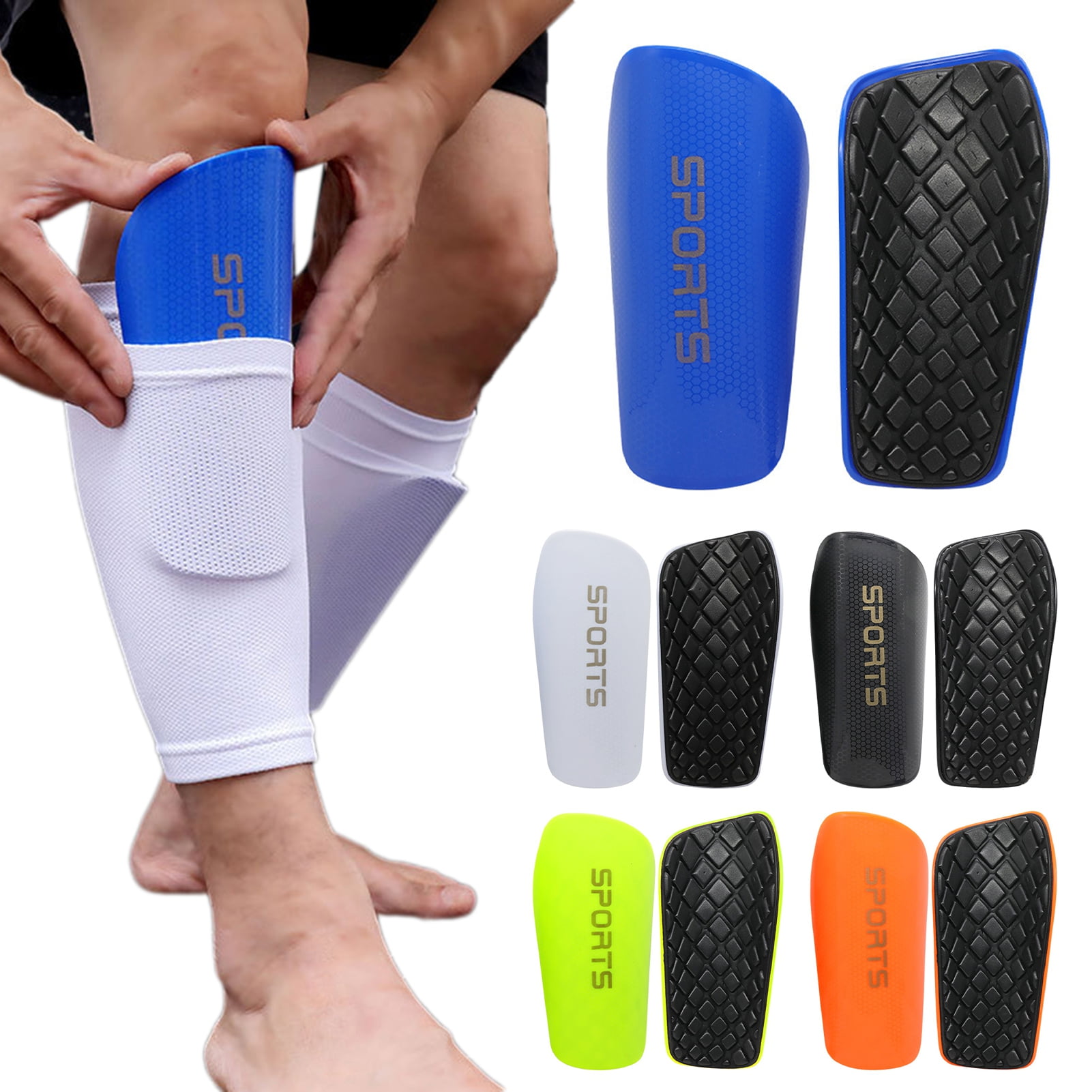 Xeyise 1 Pair Football Shin Pads Shockproof Feet Protection Soft