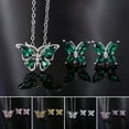thumbnail image 1 of Xeyise 2Pcs/Set Necklace Earrings Set Shiny Rhinestones Butterflies Shape Pendant Necklace Stud Earrings Set Jewelry Gift, 1 of 8