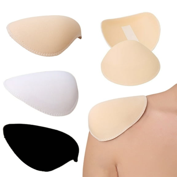Xeyise 3 Pairs Foam Shoulder Pads for Women Men Set-in High Density Sponge Cushion with Adhesive Strips Breathable Shoulders Enhancer for Blazer Suit Coat T-Shirt