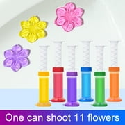 Xeyise 48ML 11 Count Toilet Gel 6 Scents Stain Odor Removal Air Freshener Flower Shape Toilet Bowl Cleaner Stamp Bathroom Supplies