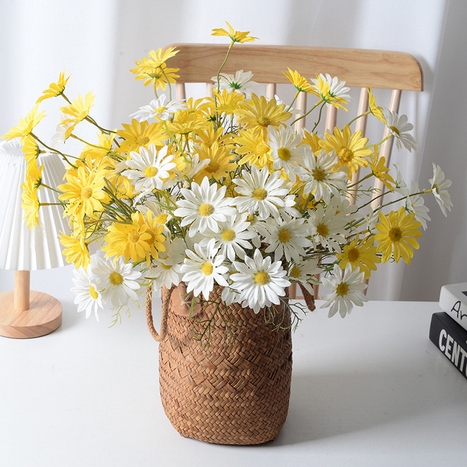 Xeyise Artificial Flower Branch with Stem 5 Fork 5 Head Home Wedding ...