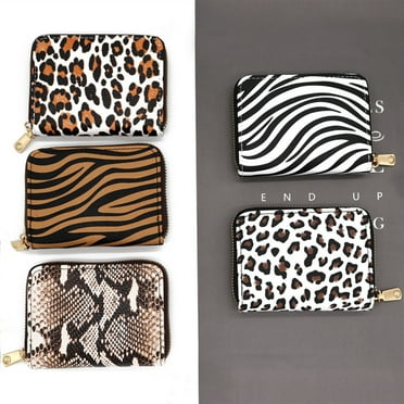 Xeyise Coins Purse Animal Series Skin Prints Zipper Closure Large Capacity Multiple Pockets Money Storage Portable Faux Leather Wallet ID Card Credit Card Holder Women Accessories