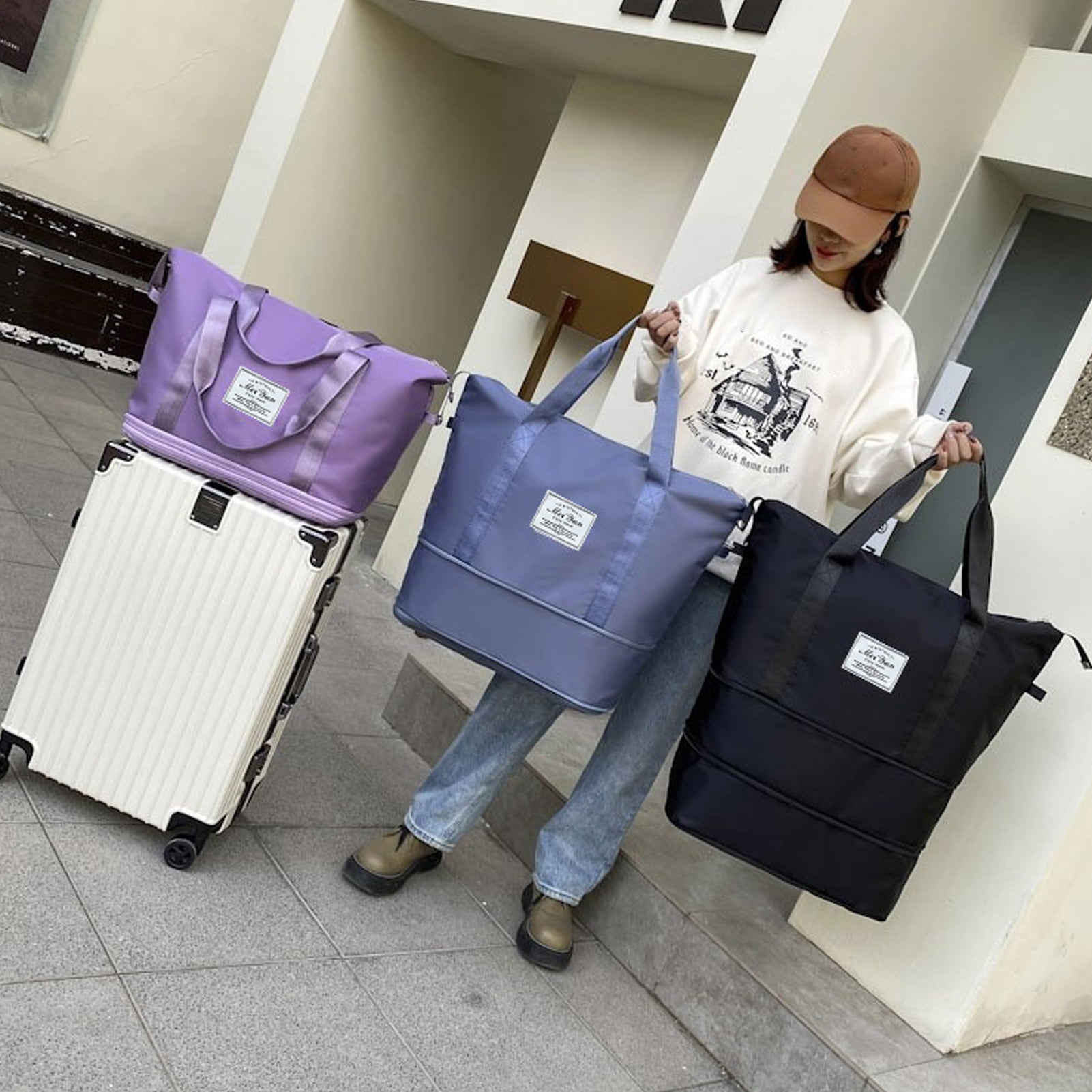 Xeyise Duffle Bag Large Capacity Double Layers Wet And Dry Section ...