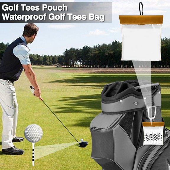 Xeyise Golf Tees Bag Transparent Visible Large Capacity Waterproof Golf Tees Pouch Bag Organizer Golf Accessories