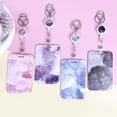 thumbnail image 1 of Xeyise ID Badge Holder with Retractable Reel Exquisite Pattern Easy to Use Vertical Name Key Card Holder Case, 1 of 8