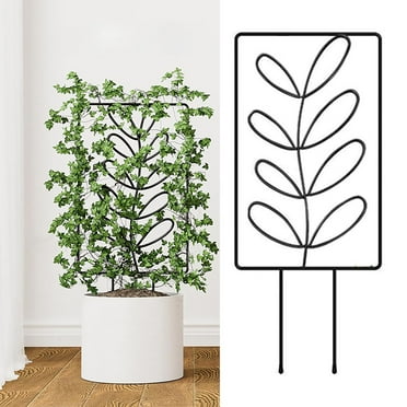 Xeyise Metal Plants Trellis Hollow Leaf Indoor Outdoor Potted Flowers Plants Climbing Small Houseplant Vine Ivy Support Stake Gardening Supplies