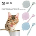 Xeyise Pet Food Can Lid with Spoon Fishbone Shaped Cat Can Cover Fresh
