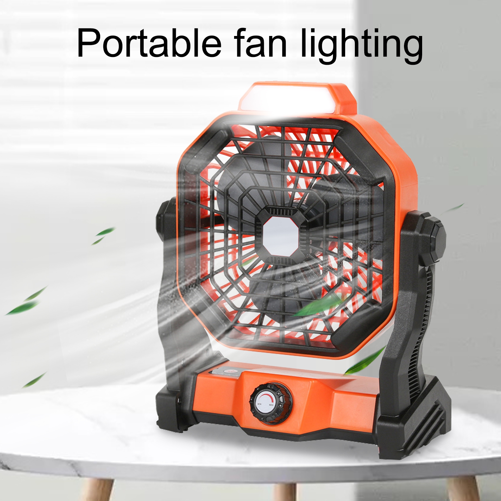 Xeyise Tents Fan 2-in-1 Portable Lightweight USB Rechargeable LED Lamp Fan Light for Daily Life