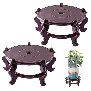 Xeyise Wooden Planter Stand with Carved Feet High Stability Non-Slip Indoor Furniture Plant Pot Holder Flower Vase Display Stand