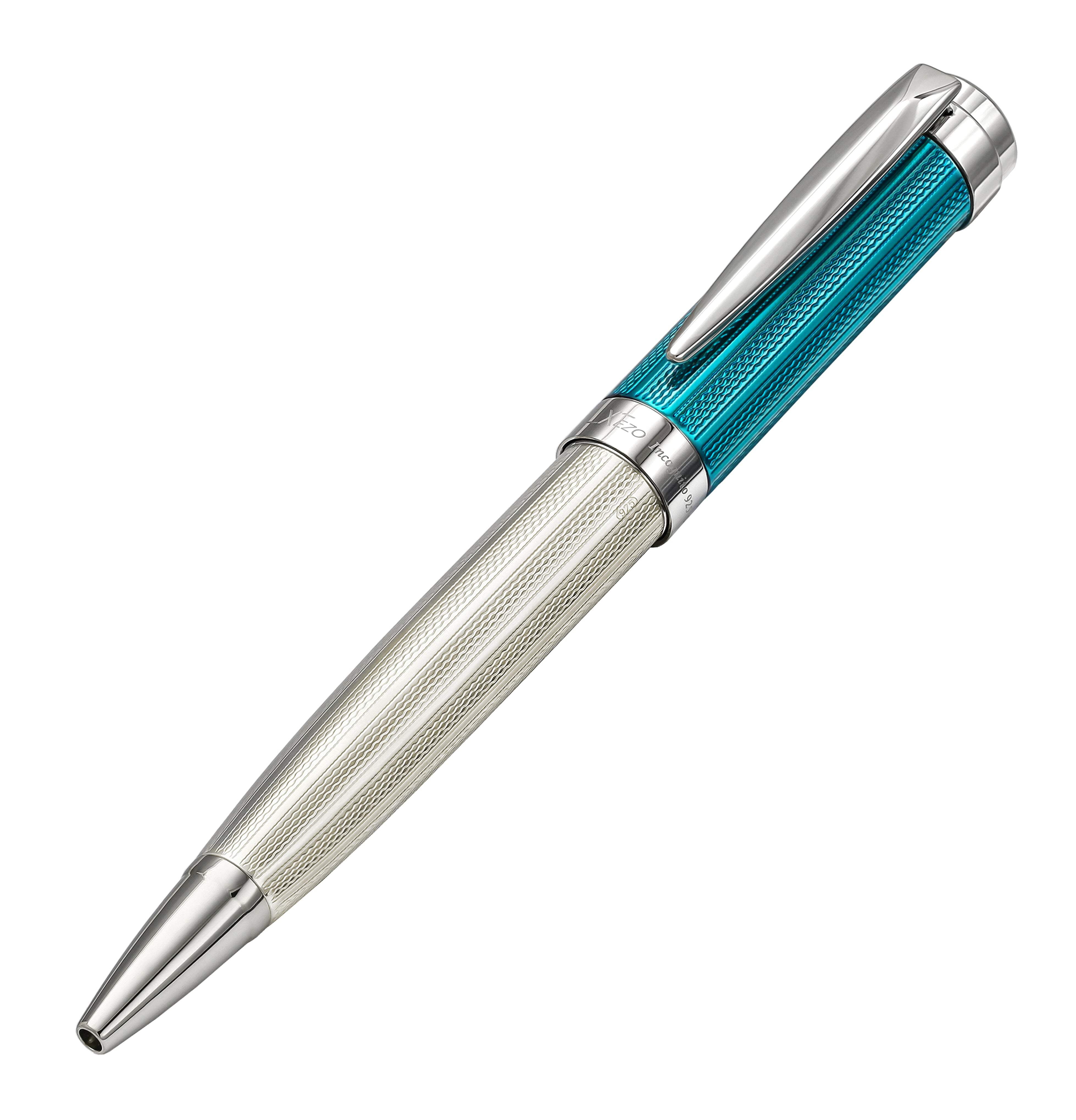 Xezo Xezo Incognito™ 925 Sterling Silver Ballpoint Pen - Azure Blue