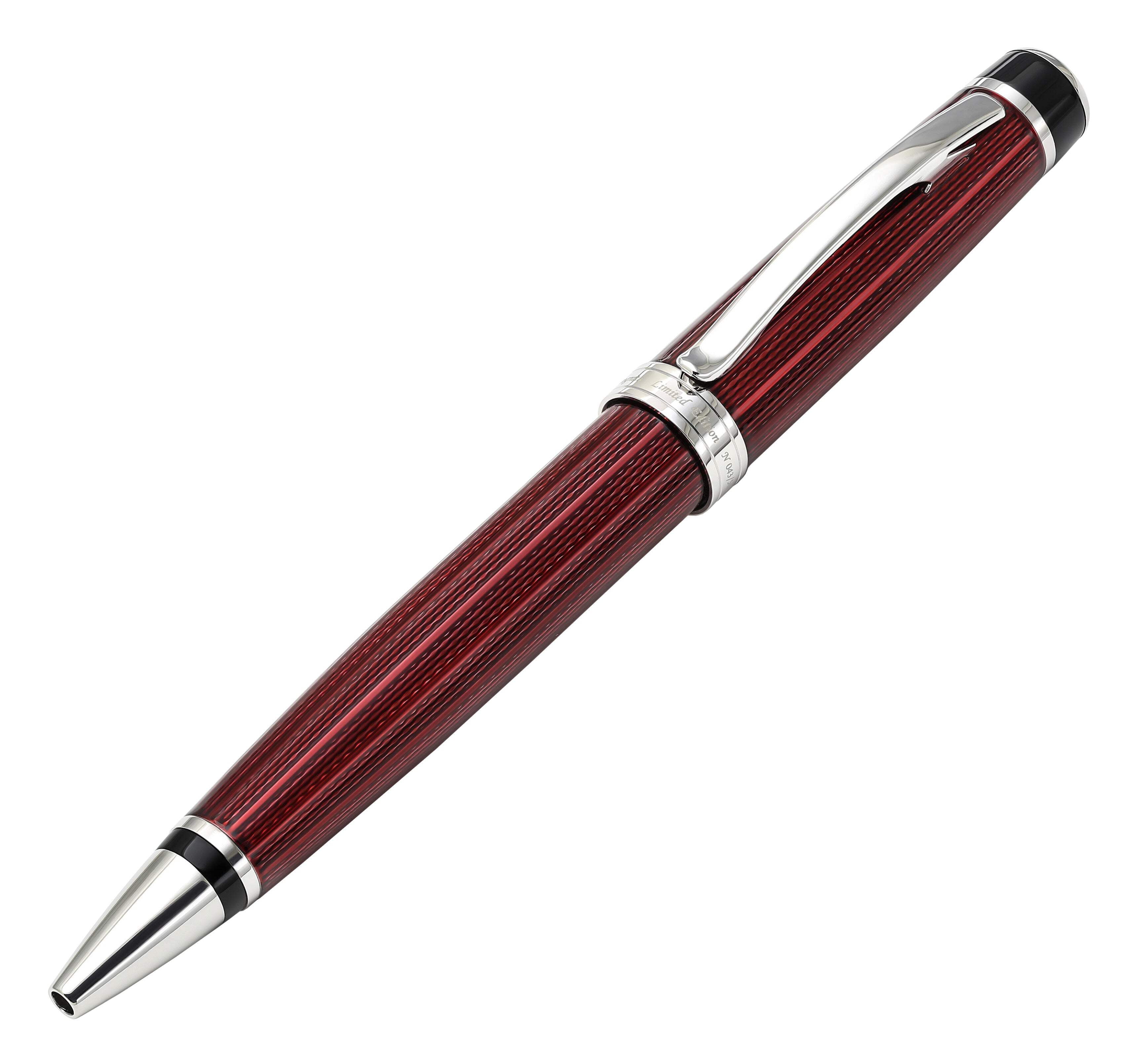 Xezo Xezo Incognito™ Diamond-Cut Lacquered Brass Ballpoint Pen - Burgundy Red