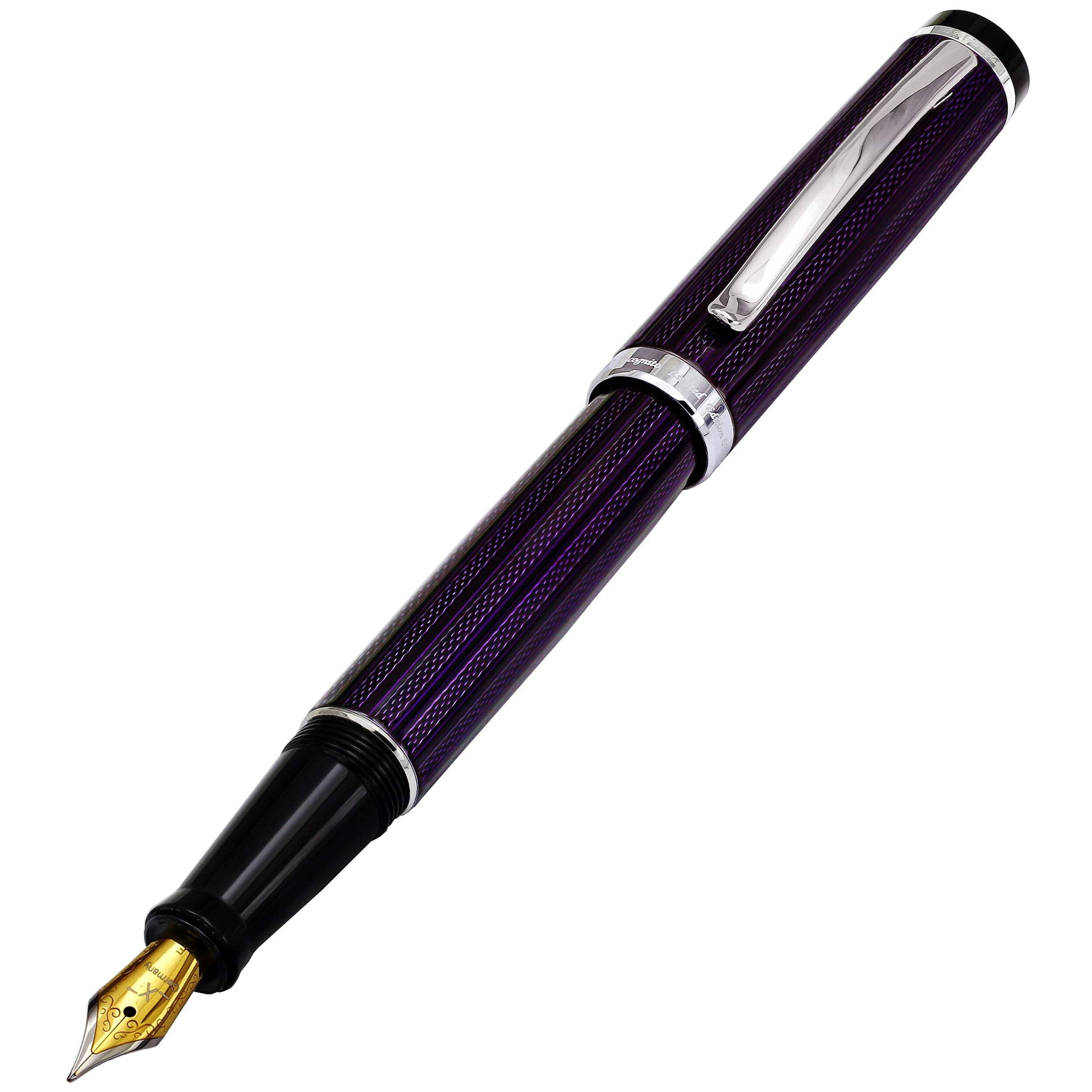 Xezo Xezo Incognito™ Diamond-Cut Lacquered Brass Fountain Pen (Fine Nib) - Purple